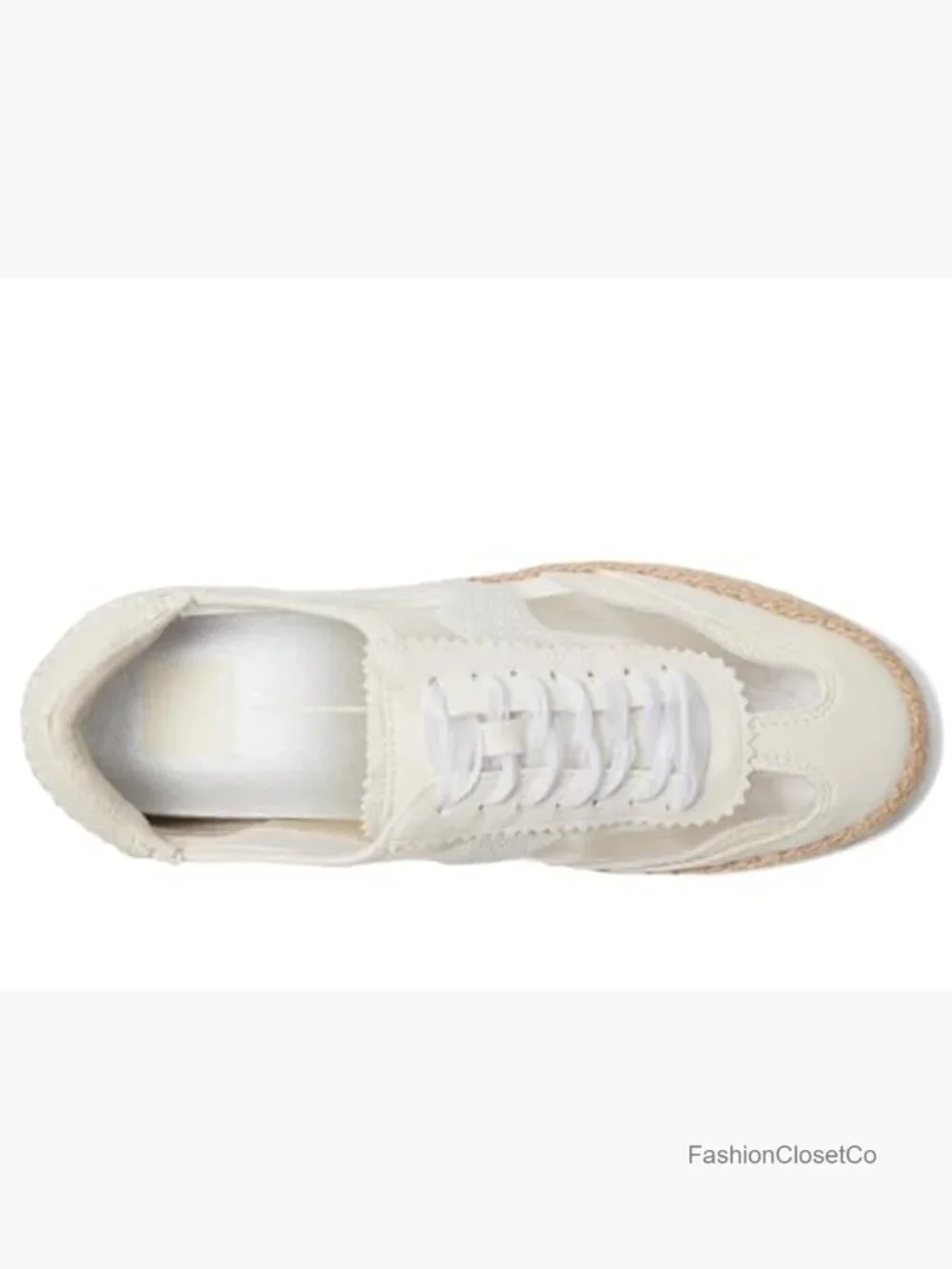 Women's Espadrille Bead Sneakers Lace-Up Casual Mesh Shoes